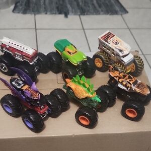 Die-Cast Monster Truck Pack - Green, Orange, Purple, White, Black